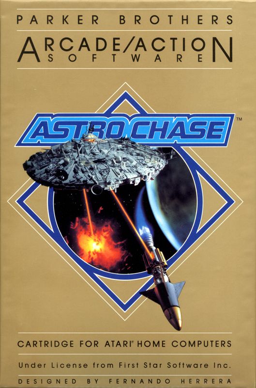 Astro Chase box art for Commodore 64